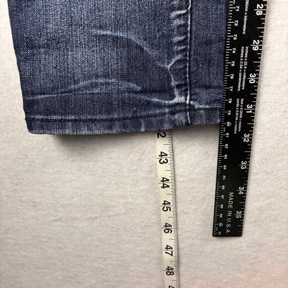 Cato Jeans Women 10 Straight Fading Rhinestones Flat Pocket Bold Topstitch Rodeo - Picture 15 of 16